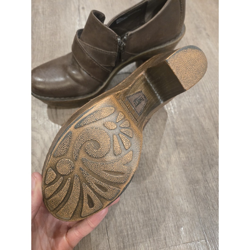Born Shoes Womens Boots 9 Dollie Brown Leather Platform Chunky Heel Y2K Bootie - Picture 3 of 6